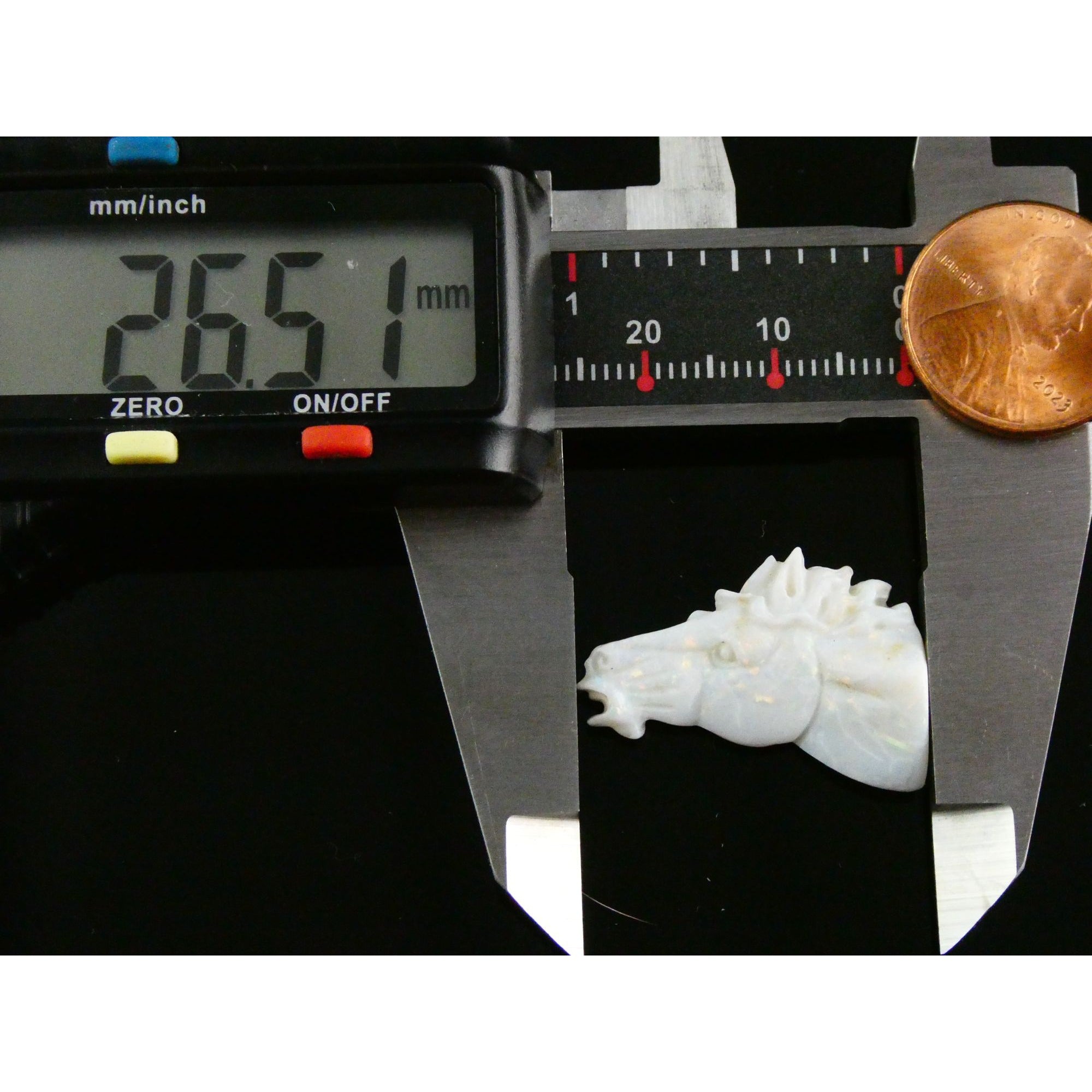Carved Natural Opal Horse Head Specimen 2.2g Weight 11.3 Carats 26mm Length