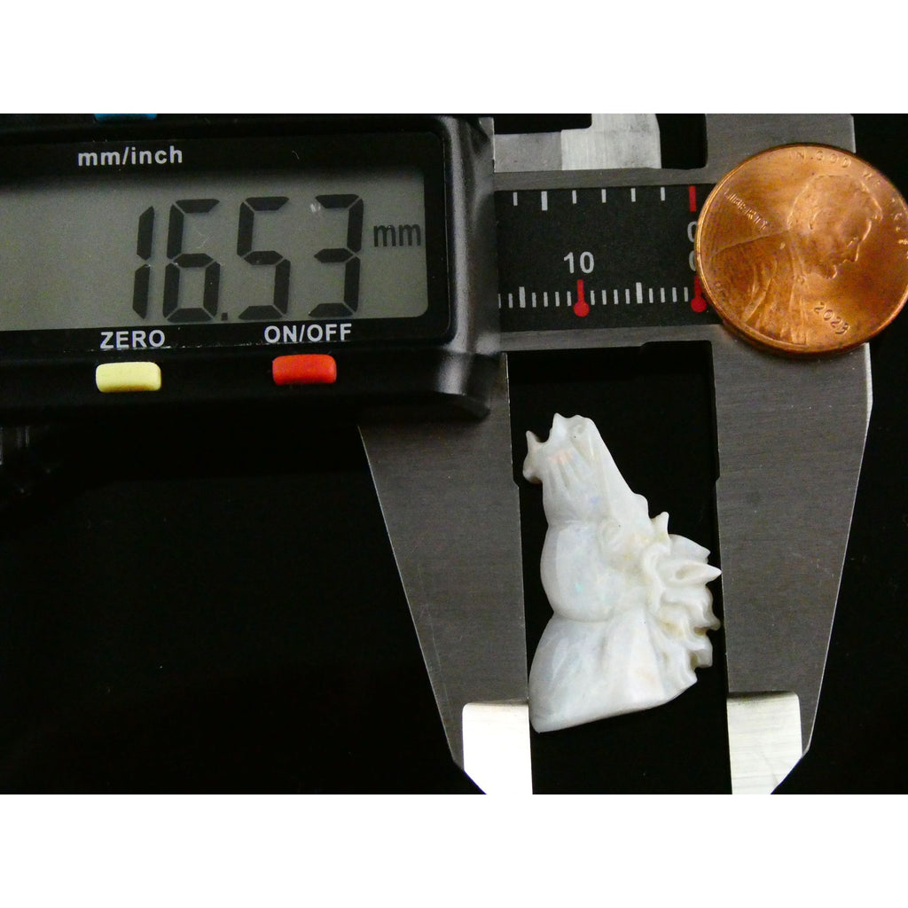 Carved Natural Opal Horse Head Specimen 2.2g Weight 11.3 Carats 26mm Length