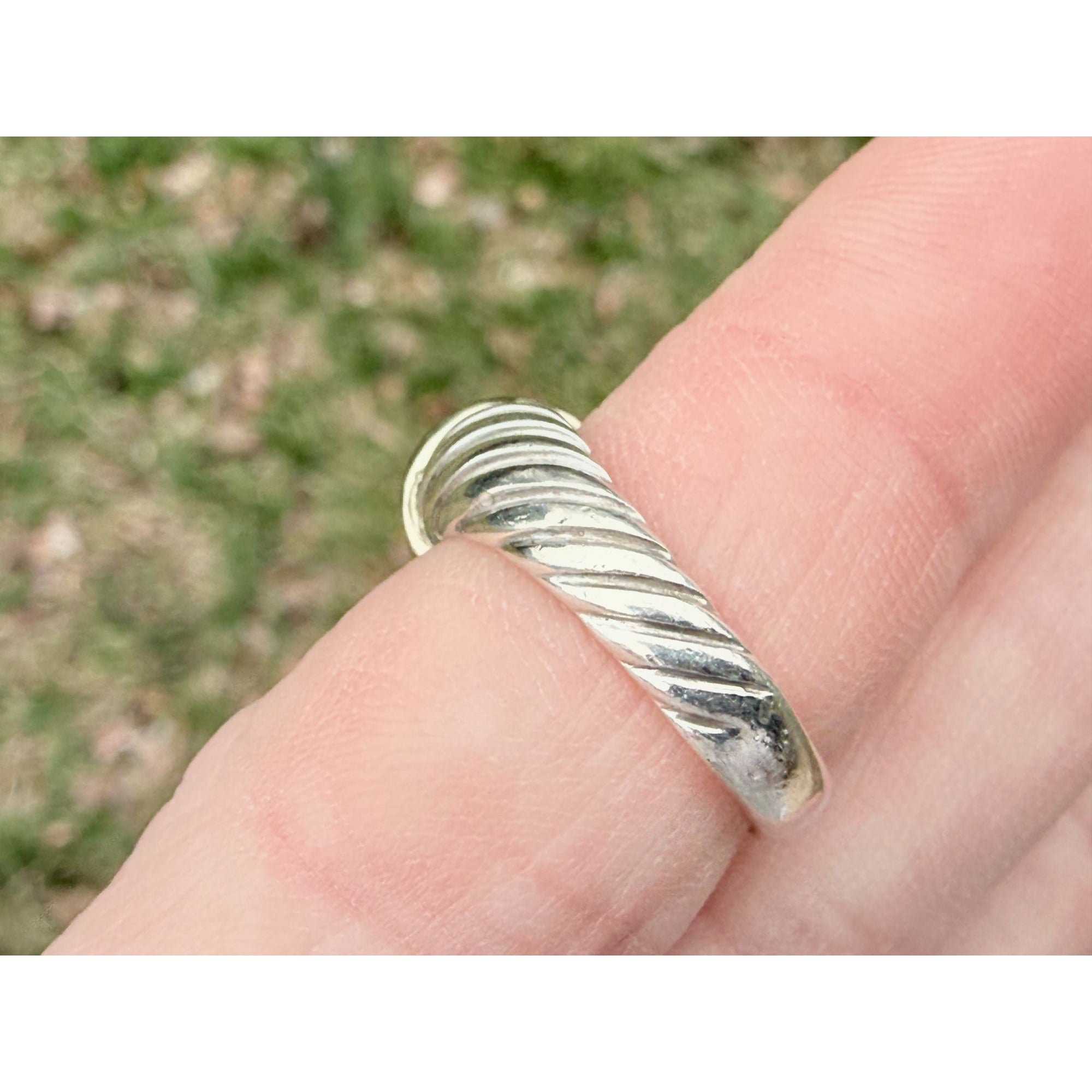 Vintage David Yurman Sterling Silver 14k Yellow Gold Cable Shrimp Ring Size 5.75