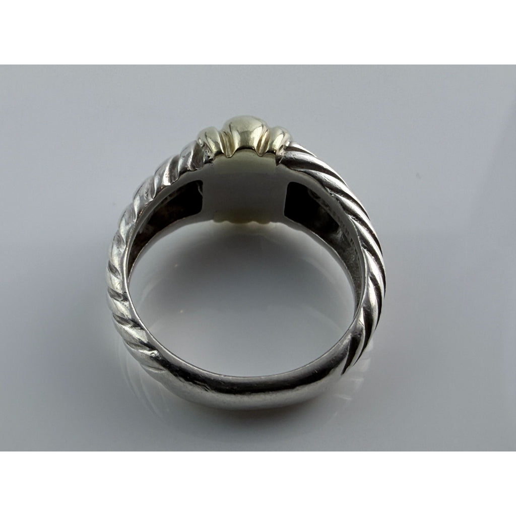 Vintage David Yurman Sterling Silver 14k Yellow Gold Cable Shrimp Ring Size 5.75