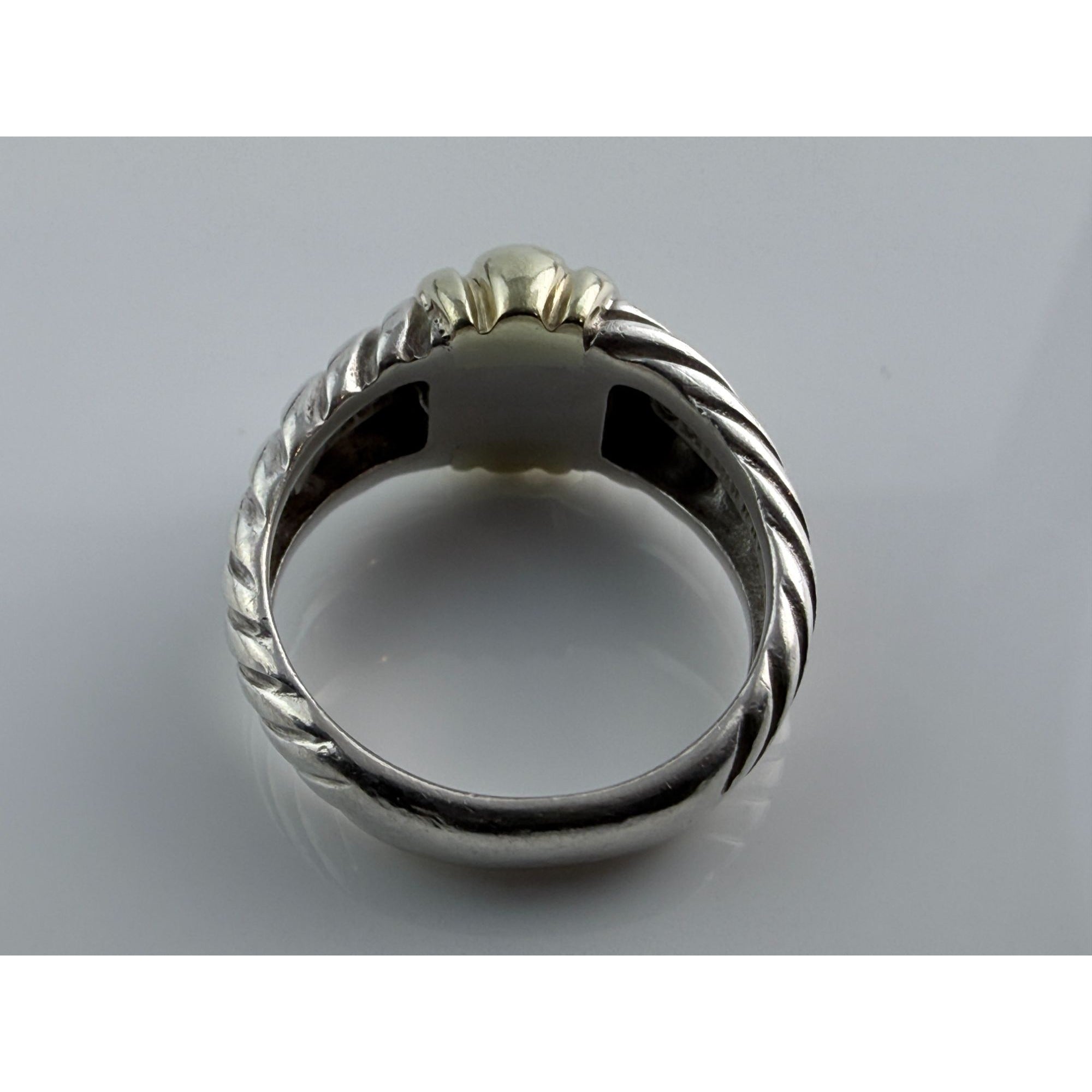 Vintage David Yurman Sterling Silver 14k Yellow Gold Cable Shrimp Ring Size 5.75