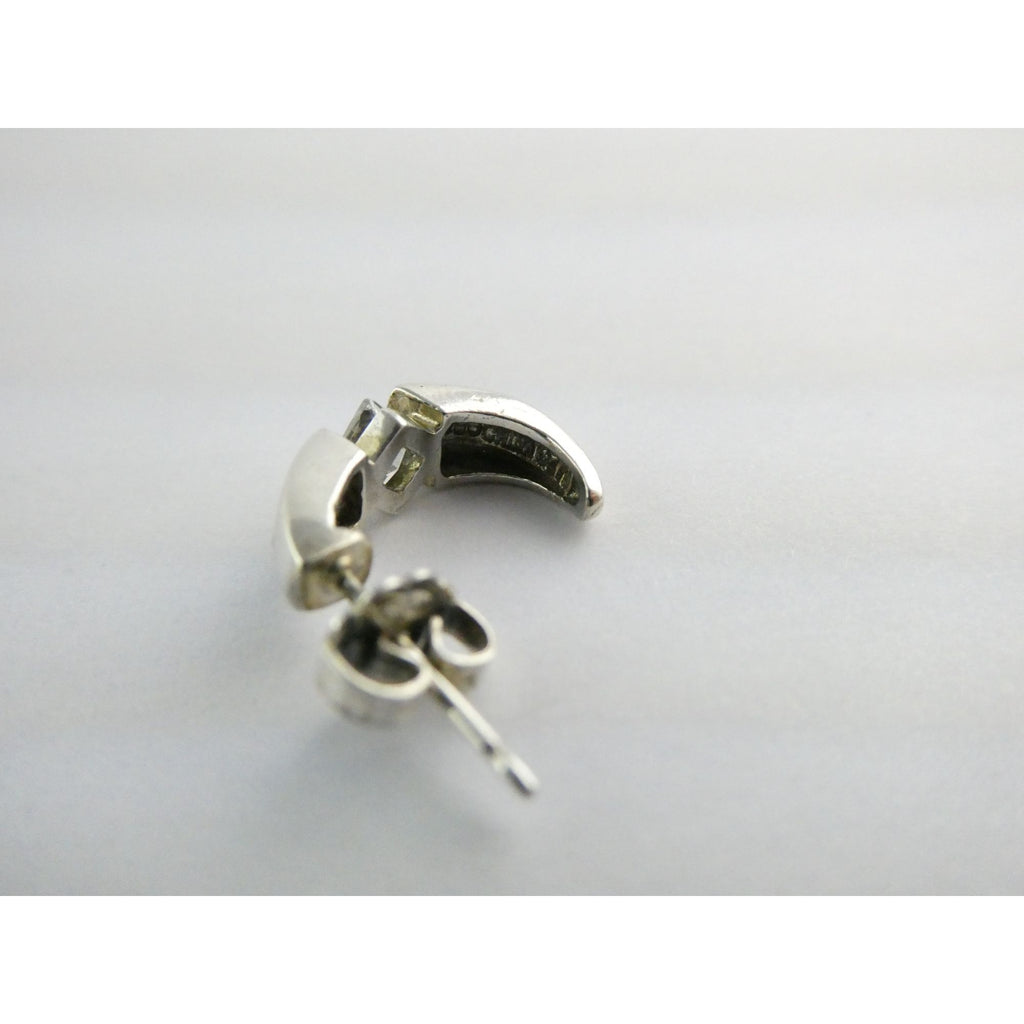 ATI Sterling Silver Dot Design Pebbled Stud Earrings 925 6.7g 16mm Diameter