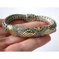 John Hardy Dot Collection Sterling Silver 18k Gold Classic Chain Bracelet 7 Inch