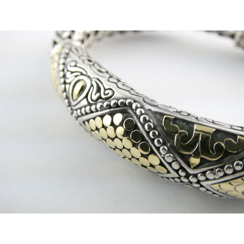 John Hardy Dot Collection Sterling Silver 18k Gold Classic Chain Bracelet 7 Inch