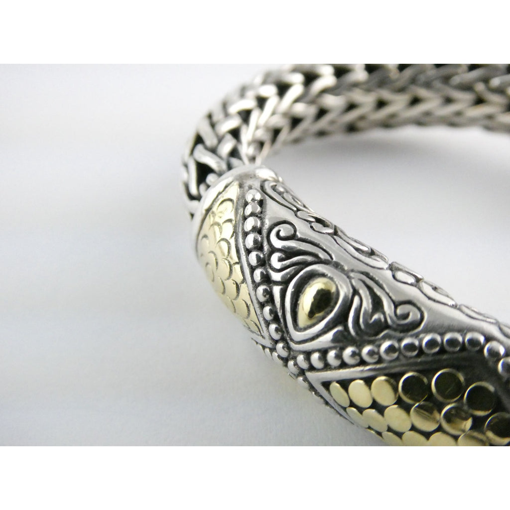 John Hardy Dot Collection Sterling Silver 18k Gold Classic Chain Bracelet 7 Inch