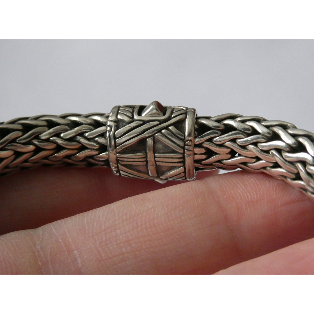 John Hardy Dot Collection Sterling Silver 18k Gold Classic Chain Bracelet 7 Inch