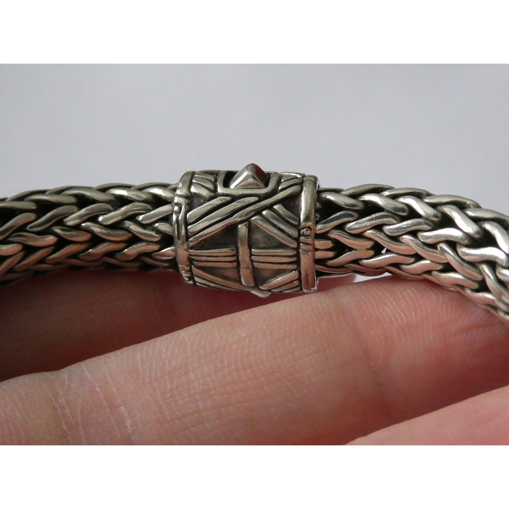 John Hardy Dot Collection Sterling Silver 18k Gold Classic Chain Bracelet 7 Inch