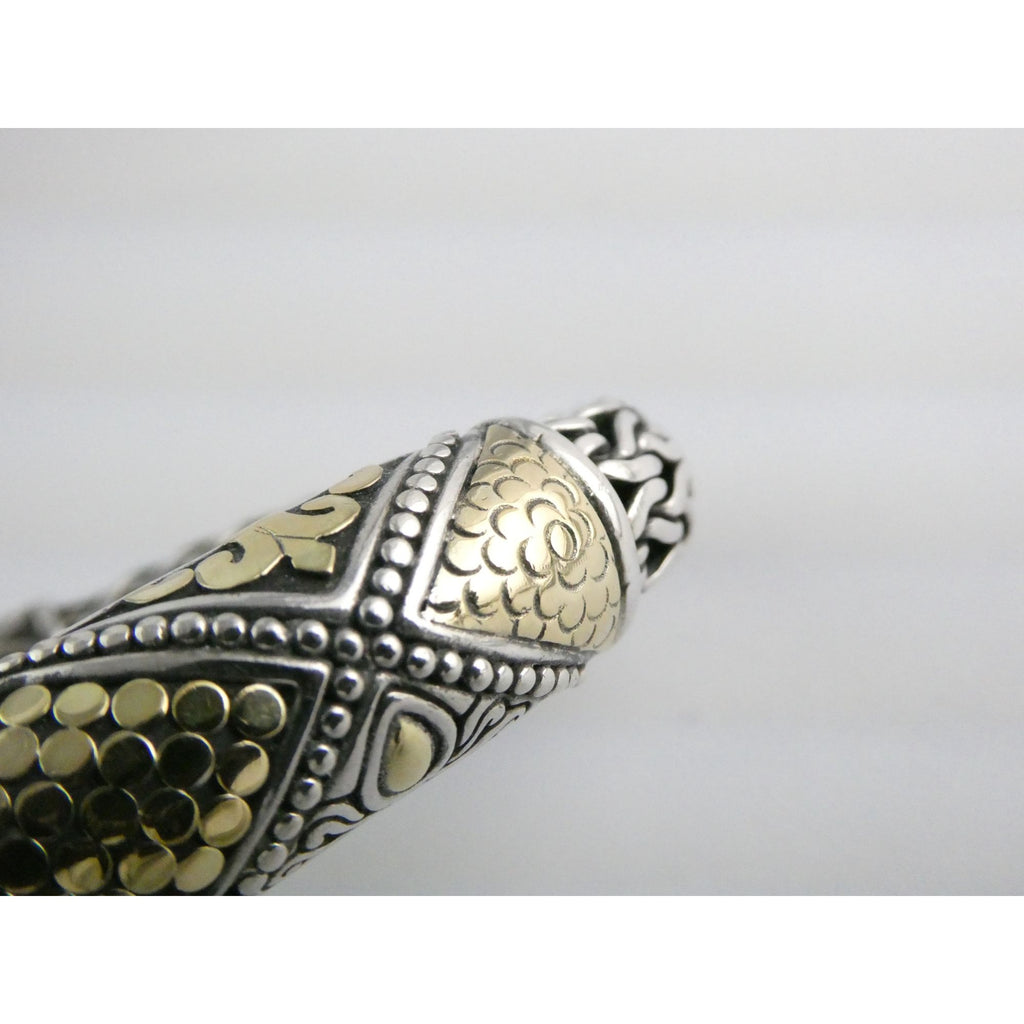 John Hardy Dot Collection Sterling Silver 18k Gold Classic Chain Bracelet 7 Inch