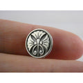 Vintage Art Nouveau Sterling Silver Flourish Design Lapel Pin 1.5g 12mm Diameter