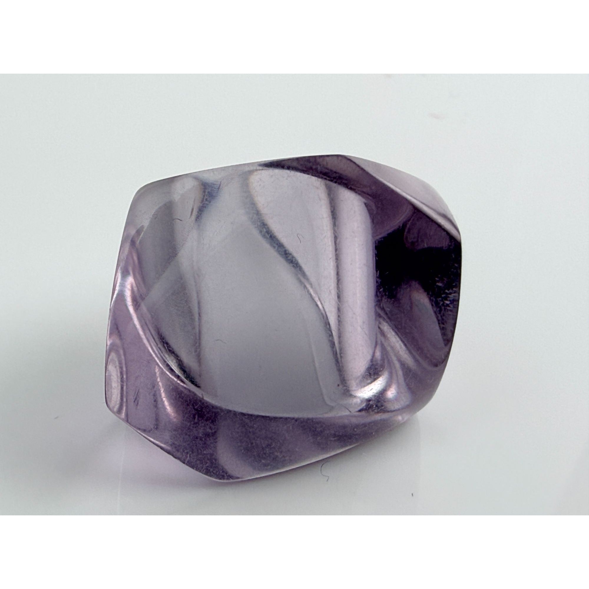 Vintage Pale Purple Lucite Geometric Design Chunky Ring Size 6.25 6.8g Weight