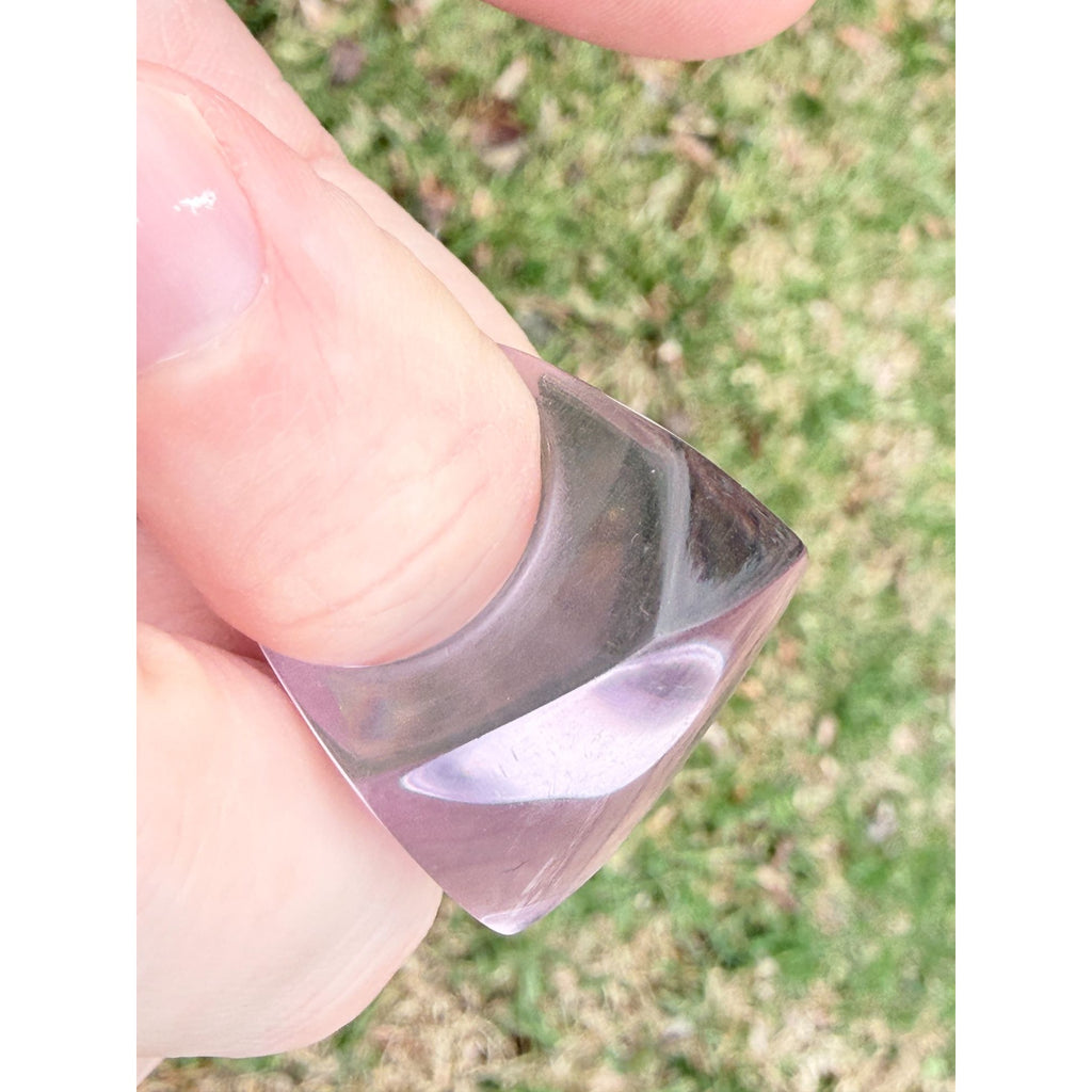 Vintage Pale Purple Lucite Geometric Design Chunky Ring Size 6.25 6.8g Weight