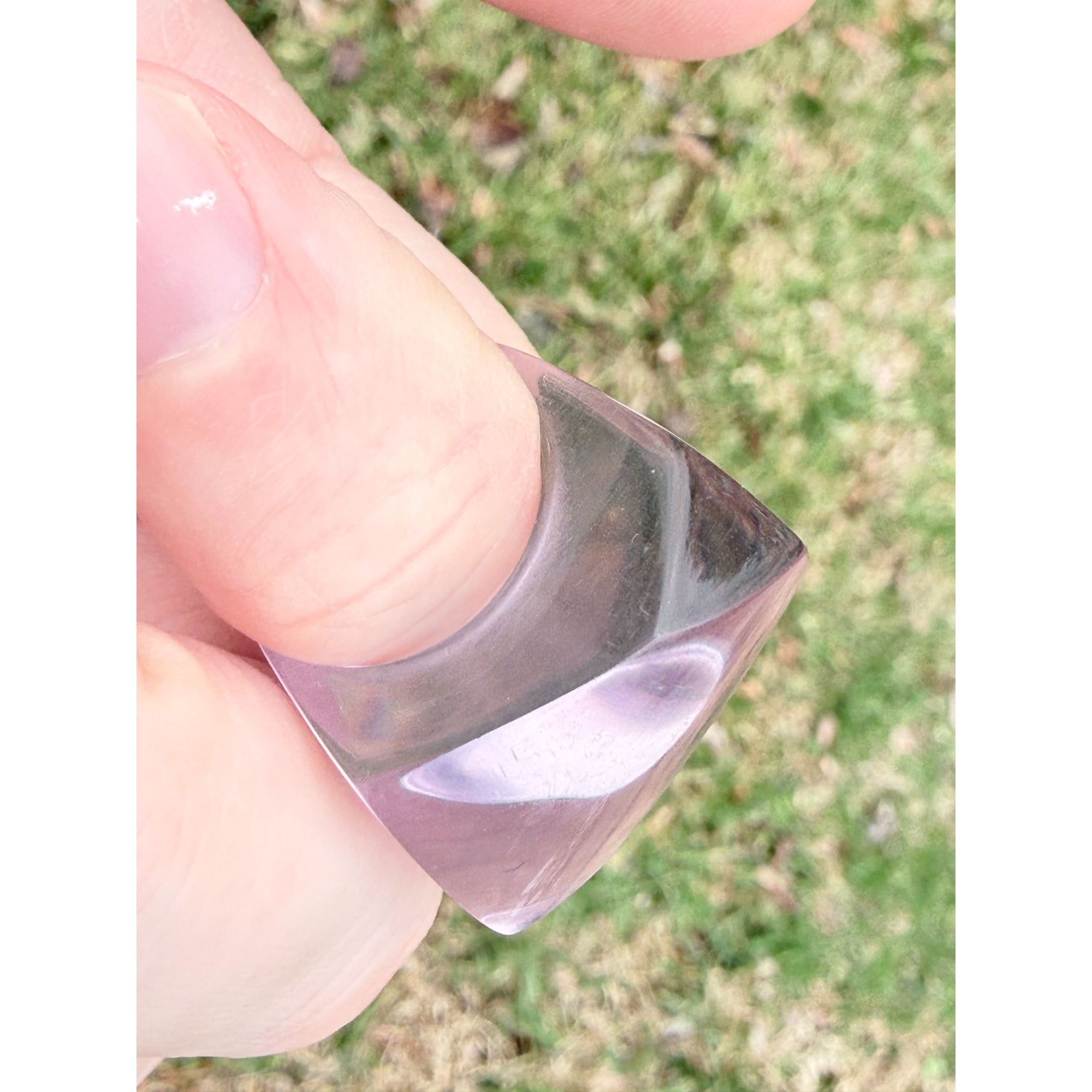 Vintage Pale Purple Lucite Geometric Design Chunky Ring Size 6.25 6.8g Weight