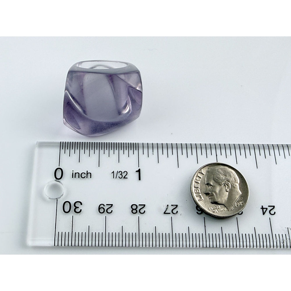 Vintage Pale Purple Lucite Geometric Design Chunky Ring Size 6.25 6.8g Weight