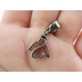MA Italy Sterling Silver Two Hearts Angel Bead Charm 925 2.3g 24.53mm Length