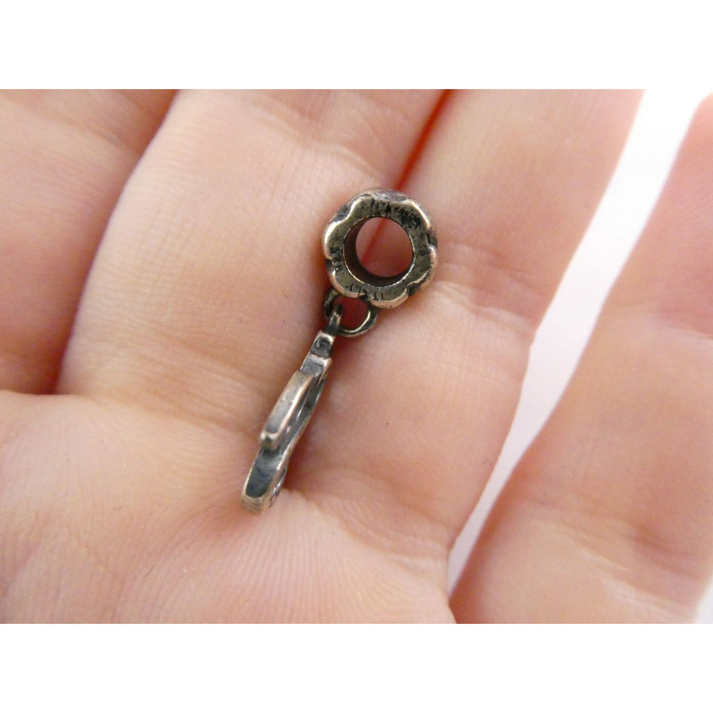 MA Italy Sterling Silver Two Hearts Angel Bead Charm 925 2.3g 24.53mm Length
