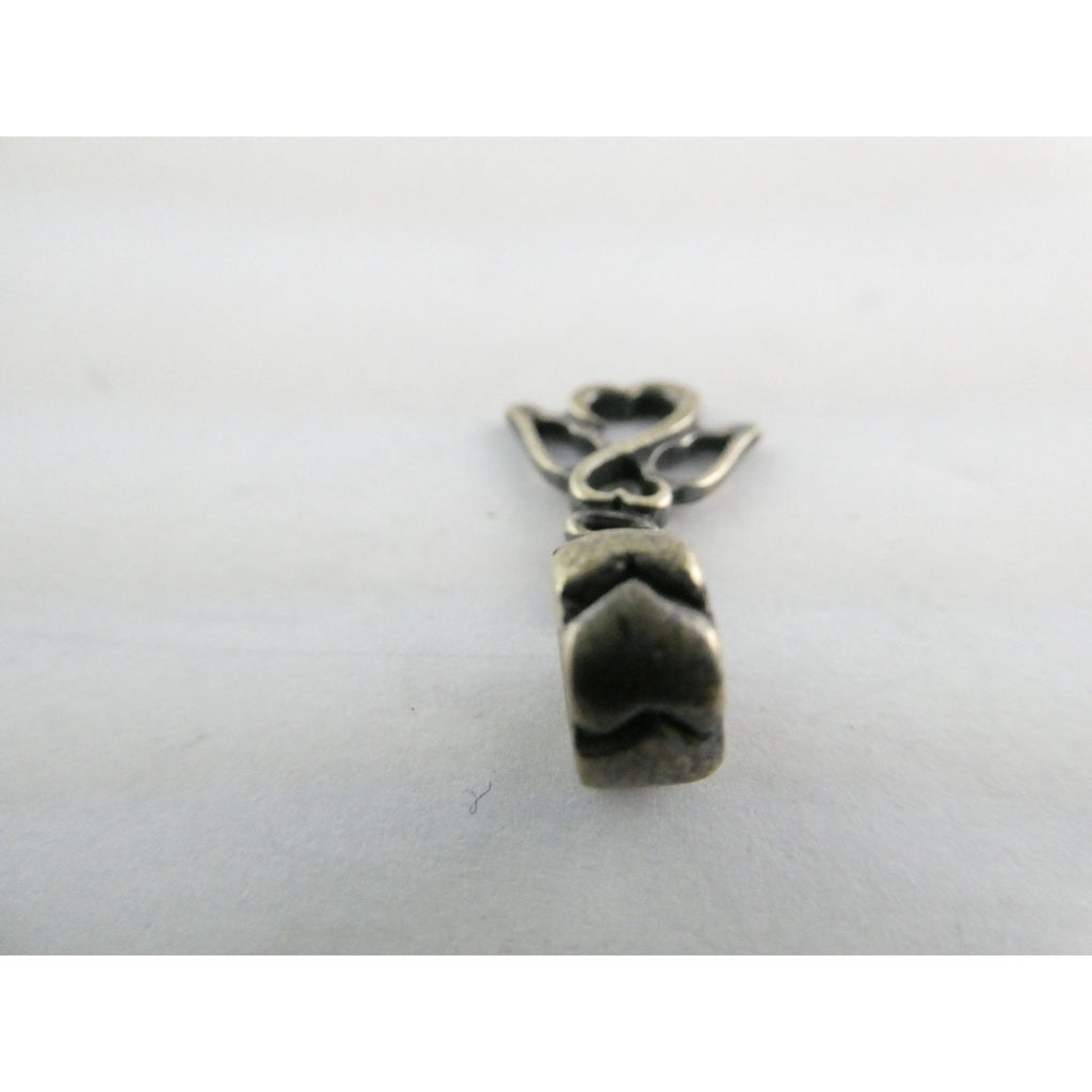 MA Italy Sterling Silver Two Hearts Angel Bead Charm 925 2.3g 24.53mm Length