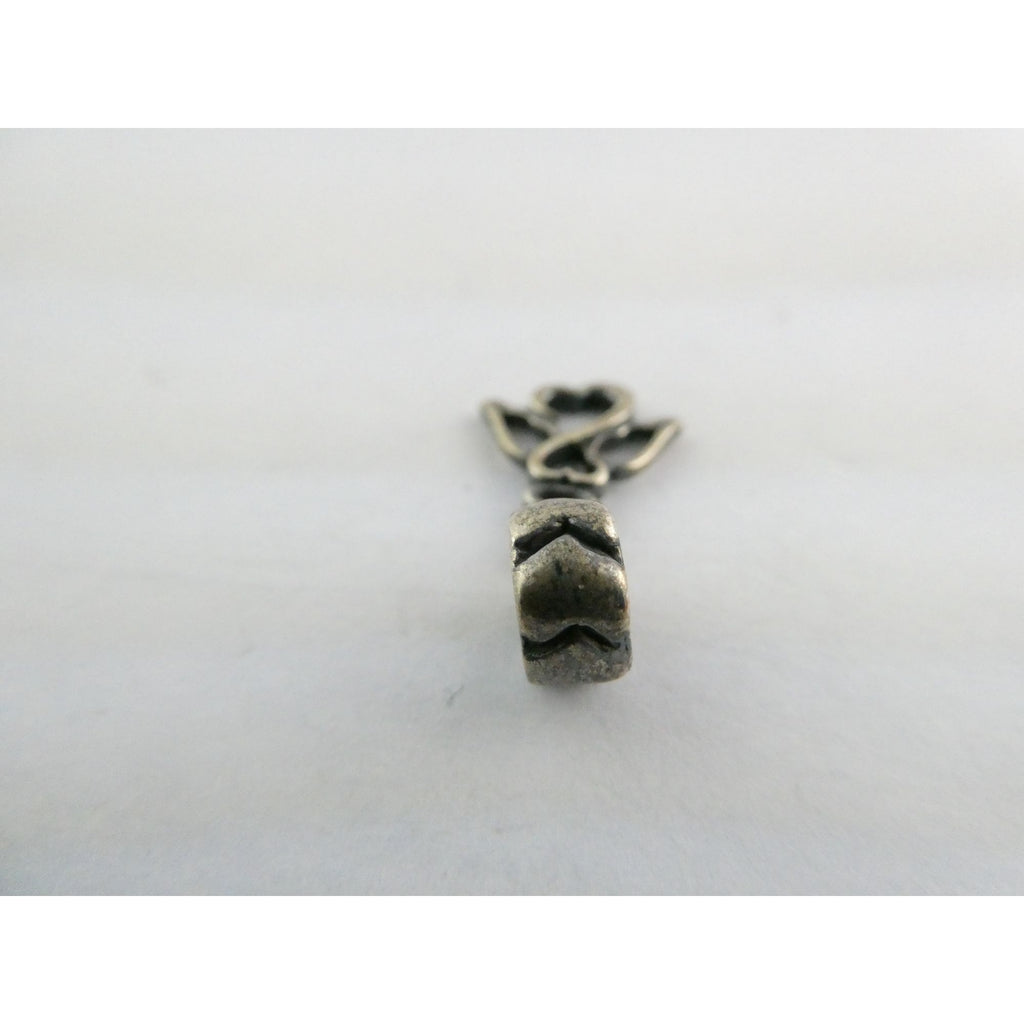 MA Italy Sterling Silver Two Hearts Angel Bead Charm 925 2.3g 24.53mm Length