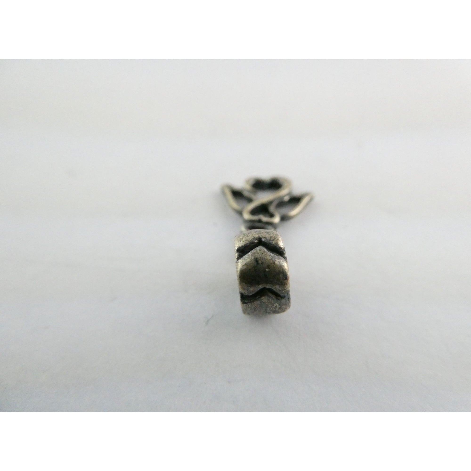 MA Italy Sterling Silver Two Hearts Angel Bead Charm 925 2.3g 24.53mm Length