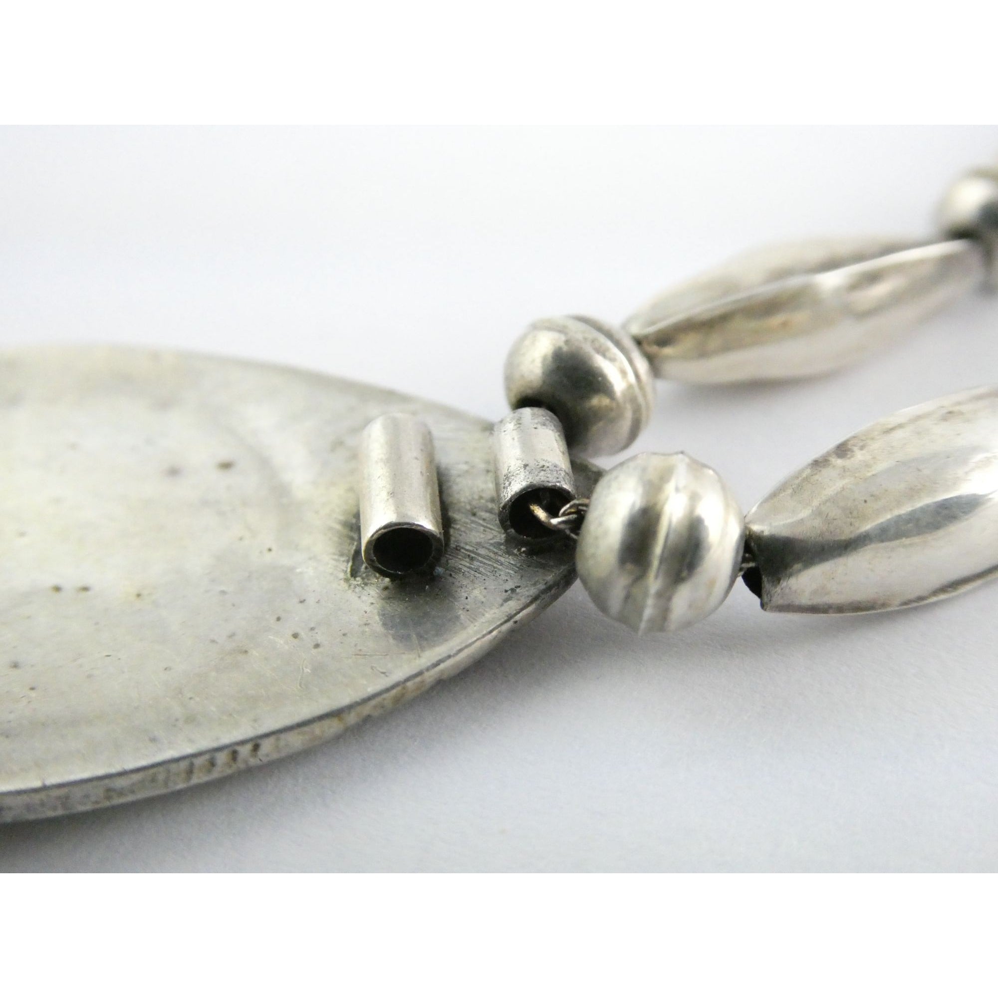 NA Southwestern Zuni Sterling Silver Red Cardinal Navajo Pearls Pendant Necklace
