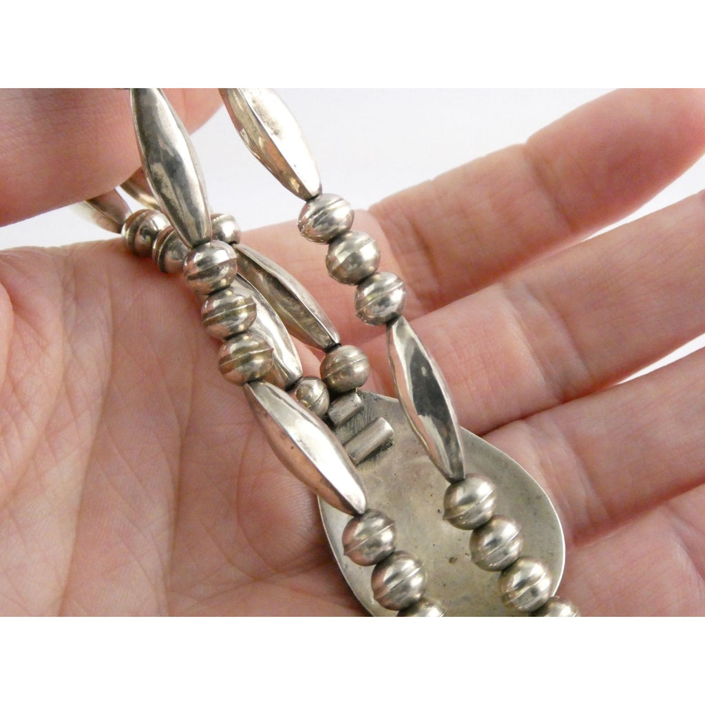 NA Southwestern Zuni Sterling Silver Red Cardinal Navajo Pearls Pendant Necklace