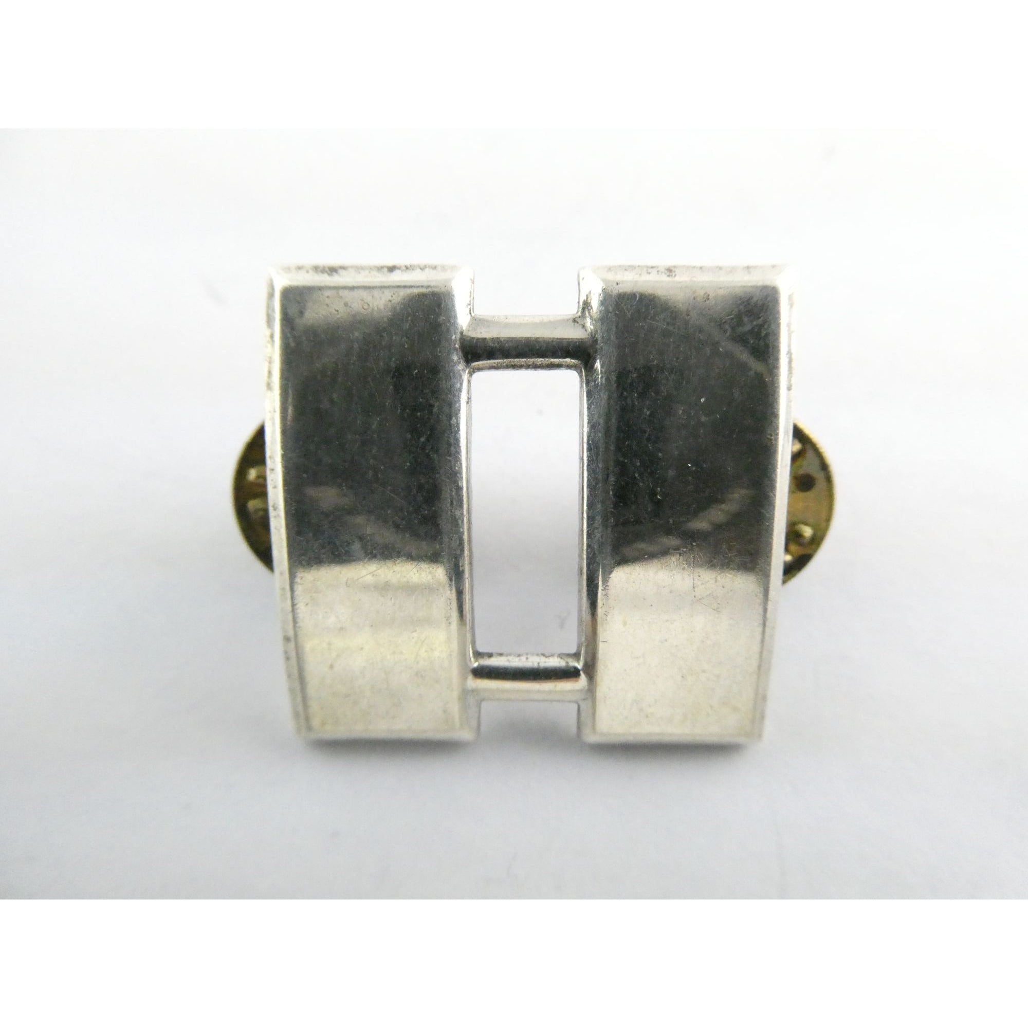 Vintage US Army Sterling Silver Double Bar Rank Pin US Military Vanguard 10g