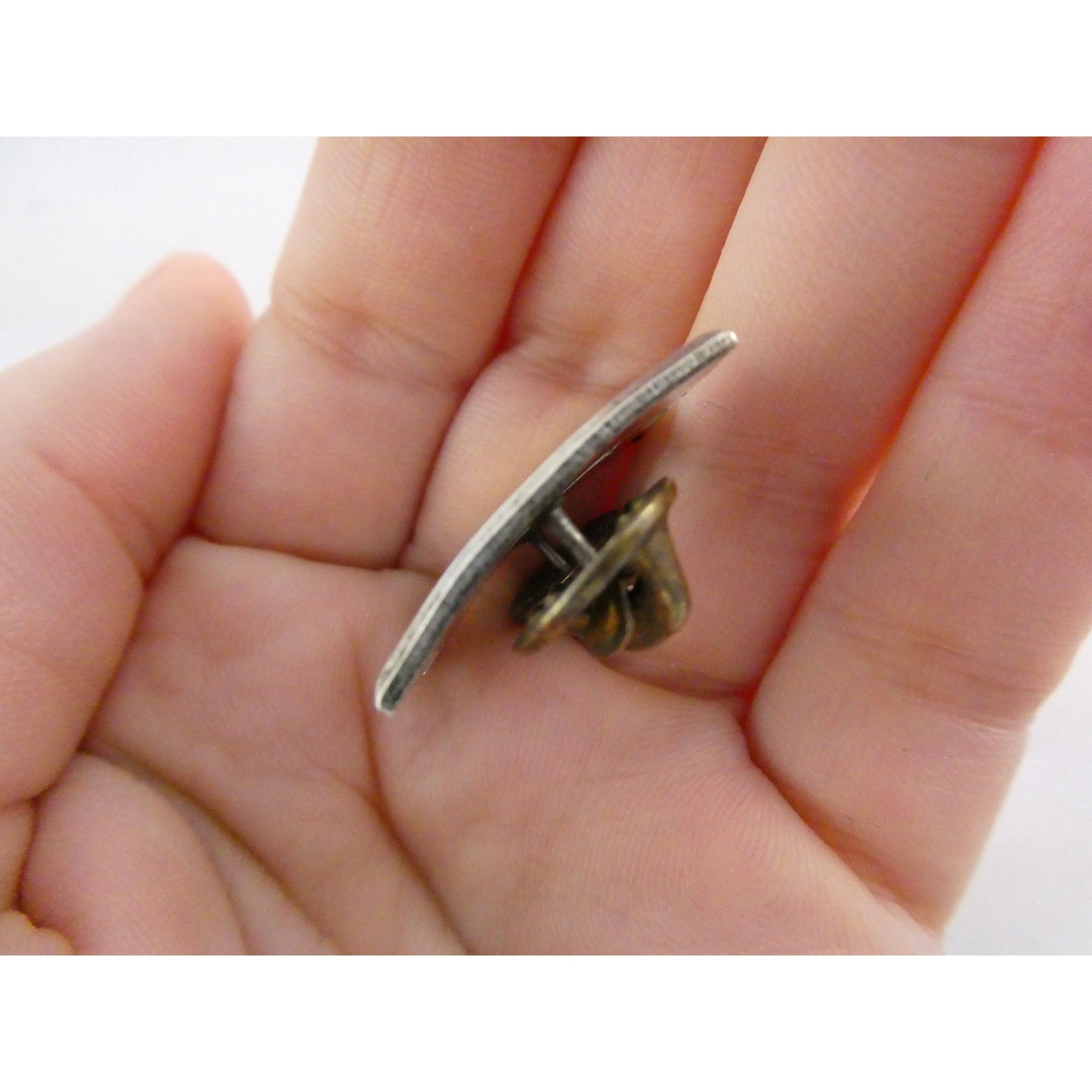 Vintage US Army Sterling Silver Double Bar Rank Pin US Military Vanguard 10g