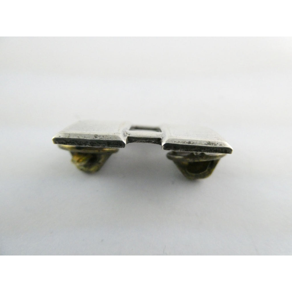 Vintage US Army Sterling Silver Double Bar Rank Pin US Military Vanguard 10g