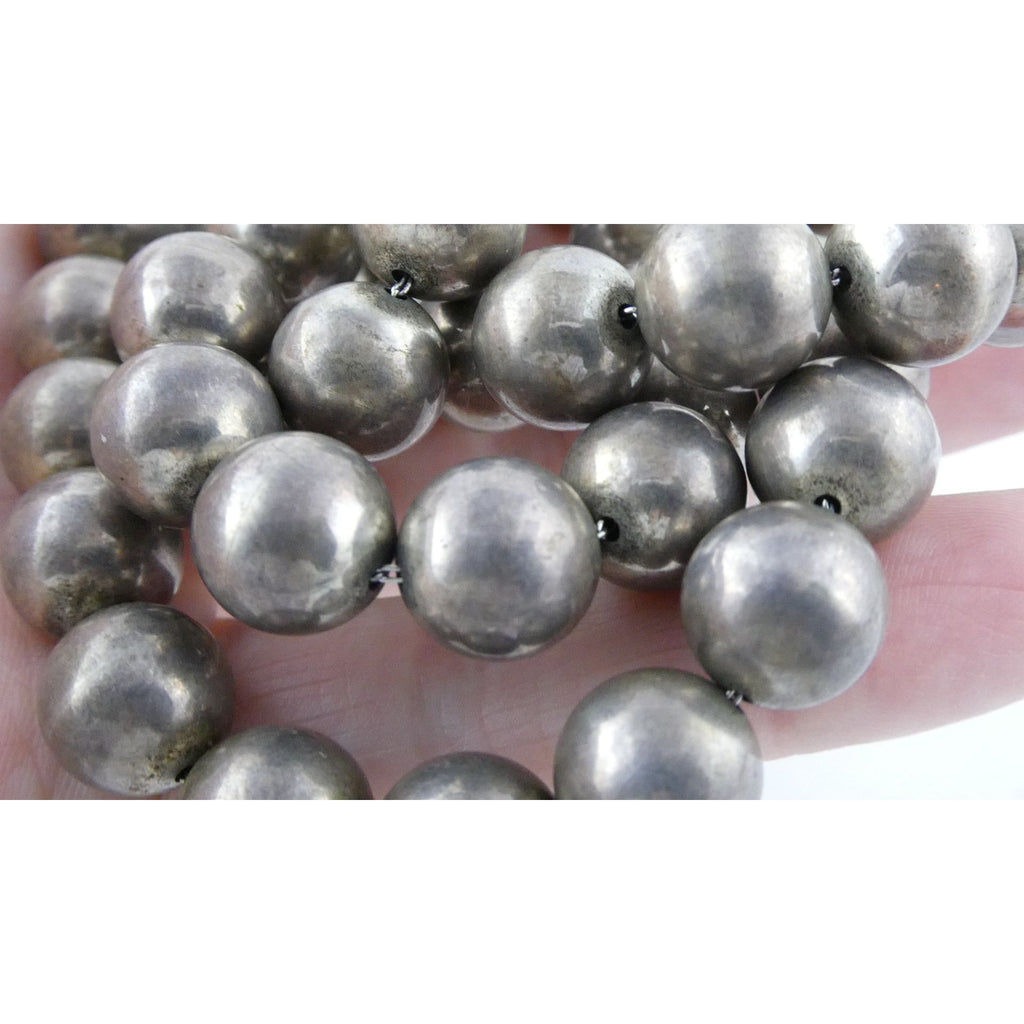 Vintage Jondell Spain Sterling Silver Bead Ball Necklace 37 Inches 107.7g 11.8mm