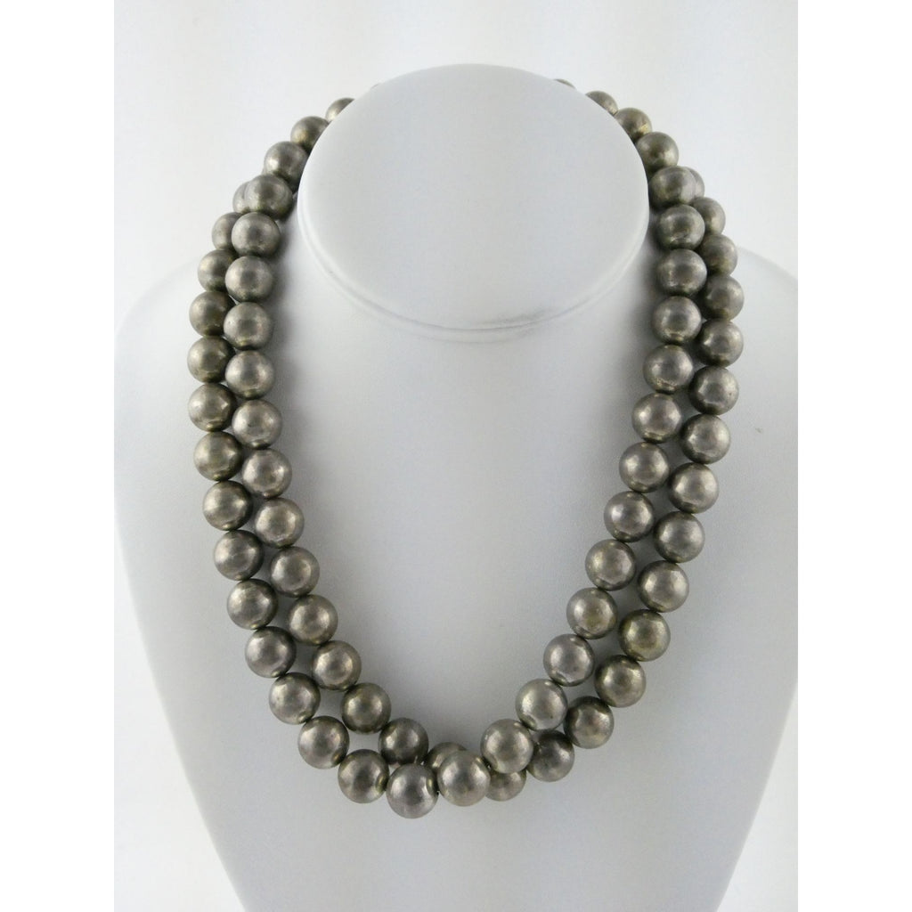 Vintage Jondell Spain Sterling Silver Bead Ball Necklace 37 Inches 107.7g 11.8mm