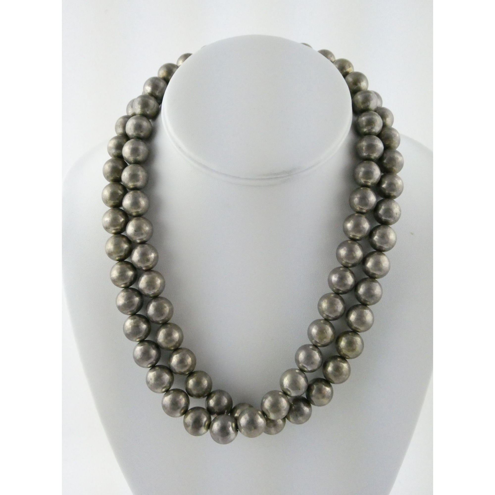 Vintage Jondell Spain Sterling Silver Bead Ball Necklace 37 Inches 107.7g 11.8mm