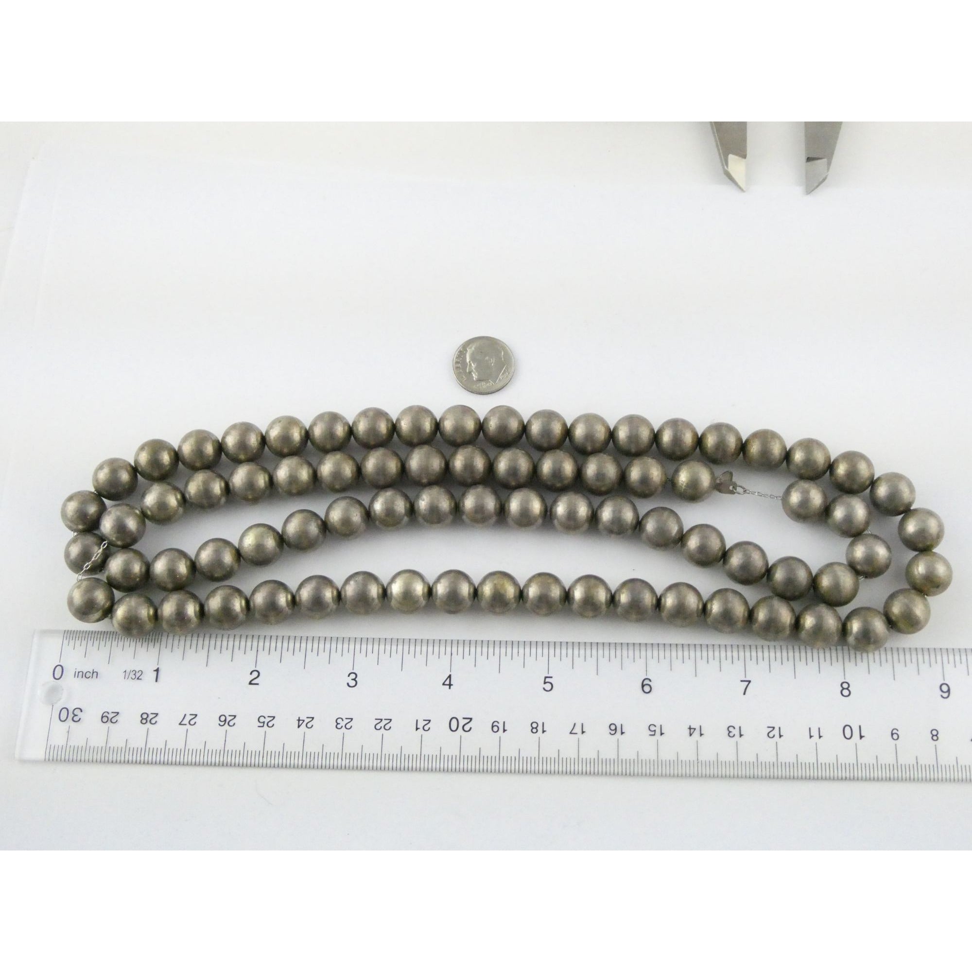 Vintage Jondell Spain Sterling Silver Bead Ball Necklace 37 Inches 107.7g 11.8mm