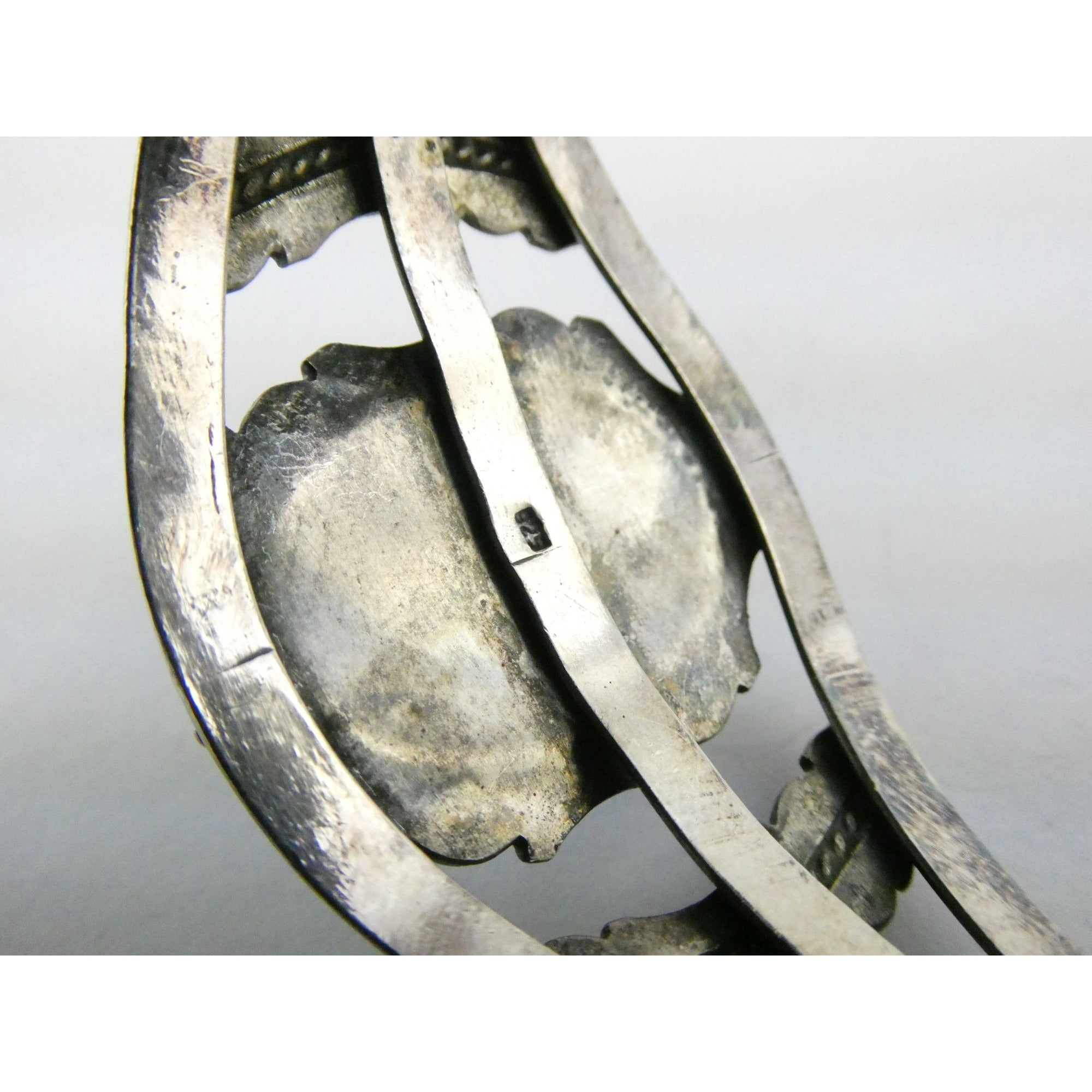 Southwestern Sterling Silver Turquoise Cabochon Cuff Bracelet 925 7.25 Inches