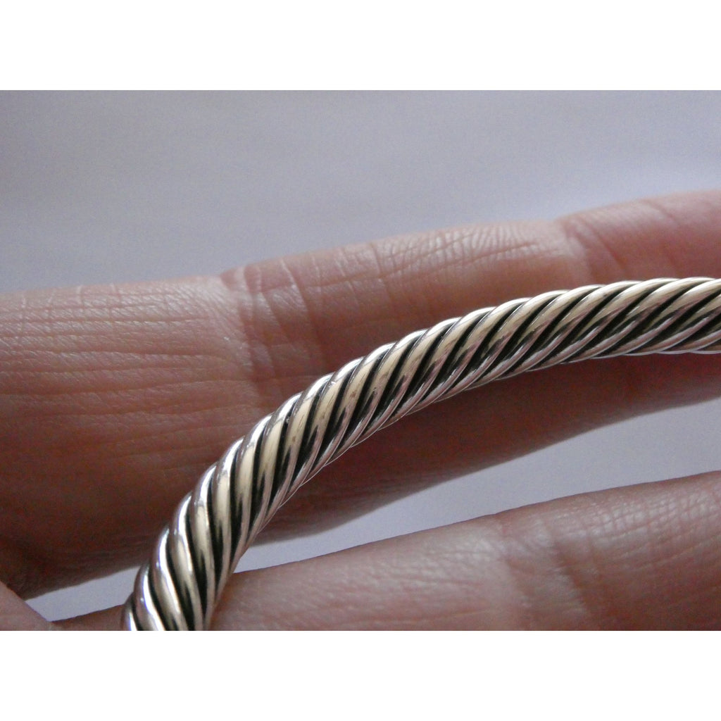 David Yurman Sterling Silver 14k Gold Classic Cable Bracelet with Peridot Tips