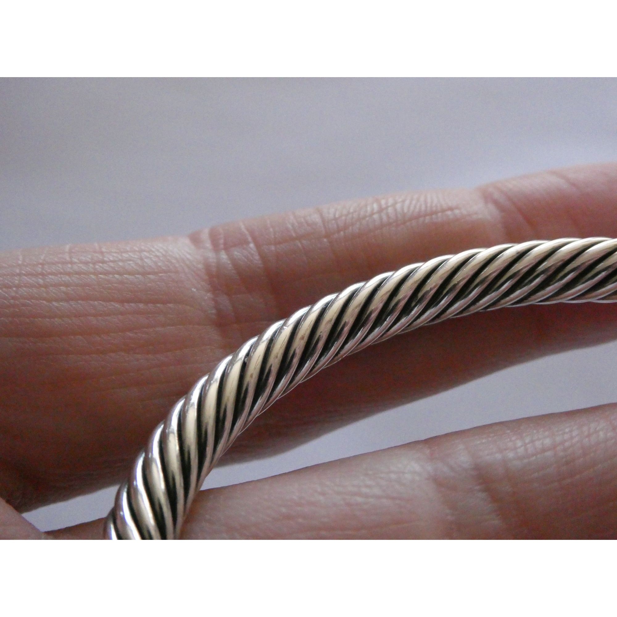David Yurman Sterling Silver 14k Gold Classic Cable Bracelet with Peridot Tips