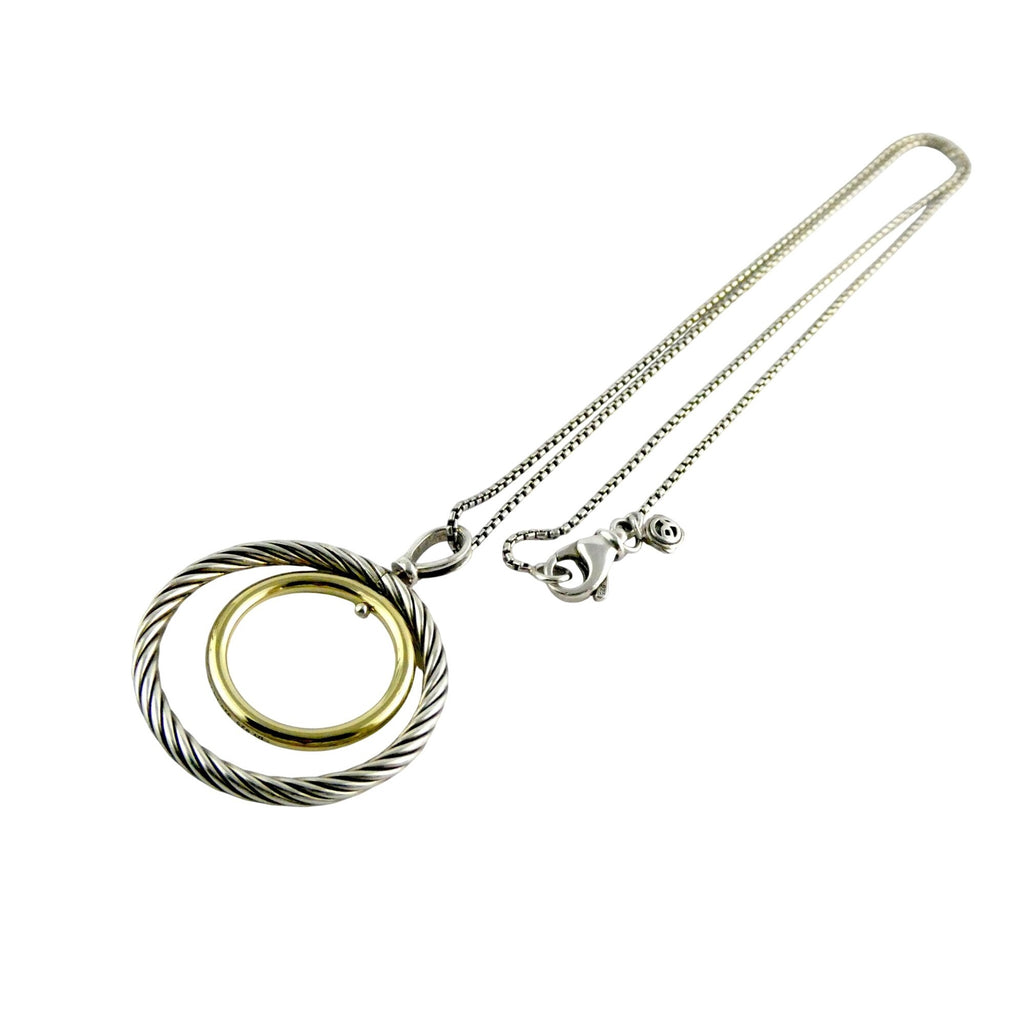 David Yurman Sterling Silver 14k Gold Mobile Pendant Necklace 9.7g 17.5 Inches