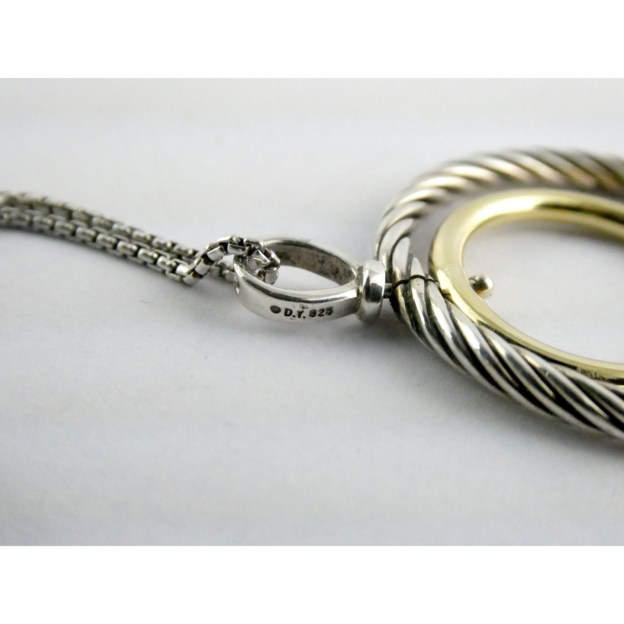 David Yurman Sterling Silver 14k Gold Mobile Pendant Necklace 9.7g 17.5 Inches