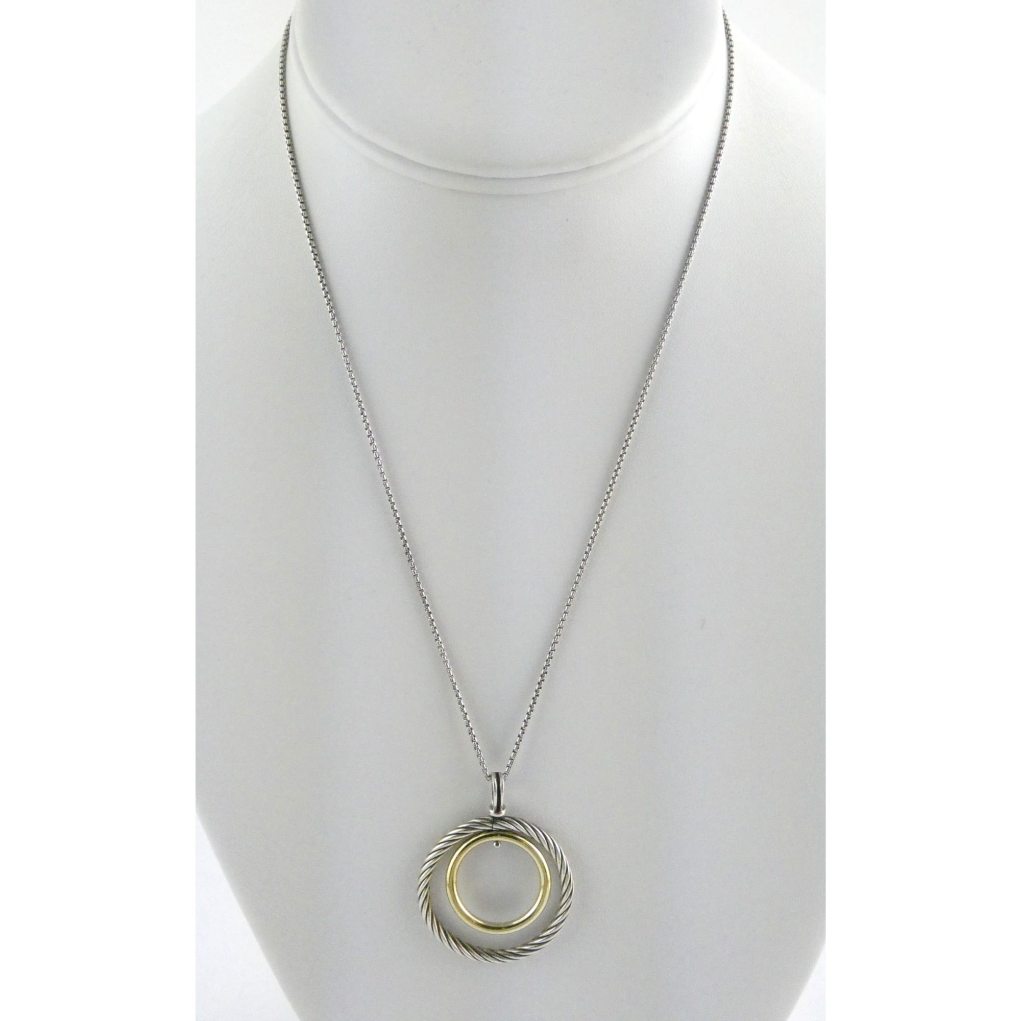 David Yurman Sterling Silver 14k Gold Mobile Pendant Necklace 9.7g 17.5 Inches
