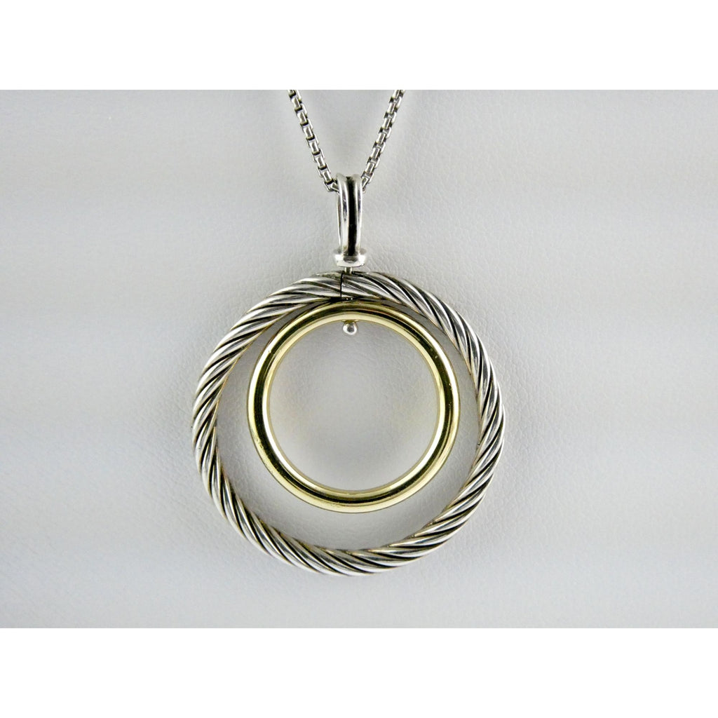 David Yurman Sterling Silver 14k Gold Mobile Pendant Necklace 9.7g 17.5 Inches