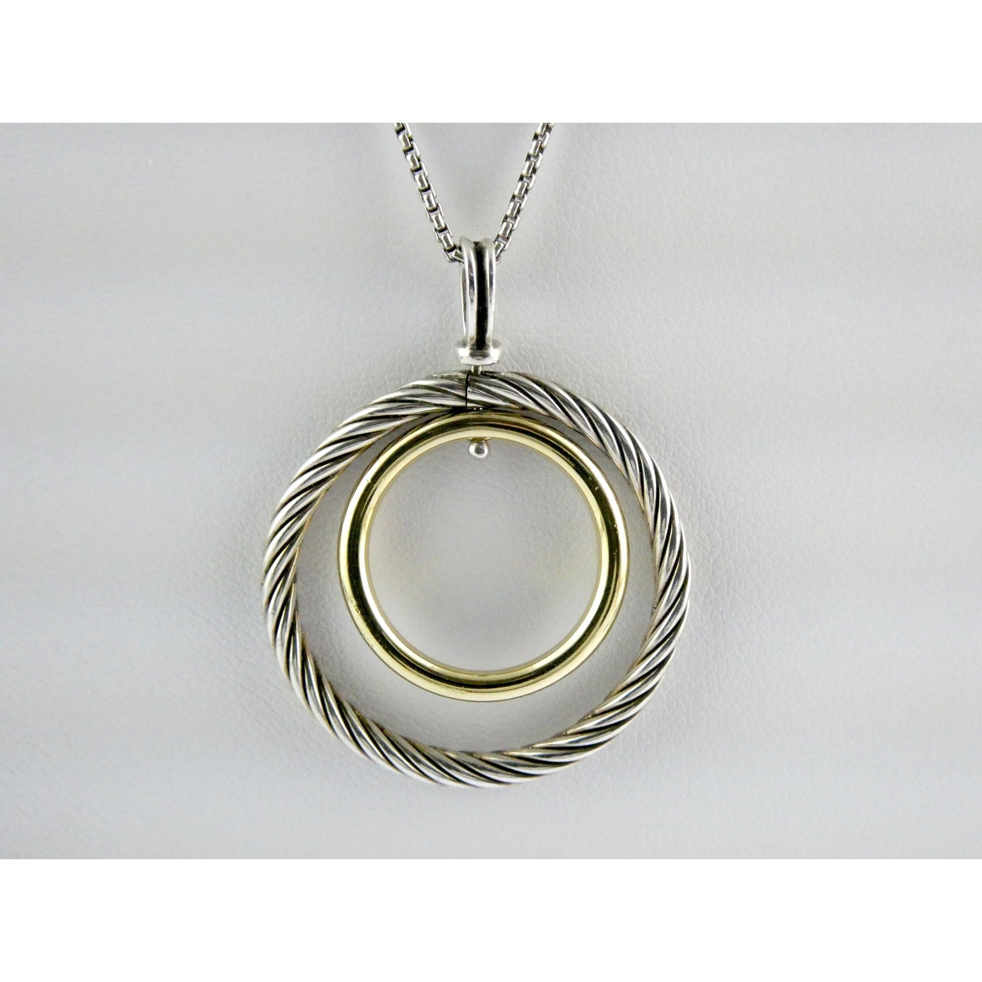 David Yurman Sterling Silver 14k Gold Mobile Pendant Necklace 9.7g 17.5 Inches