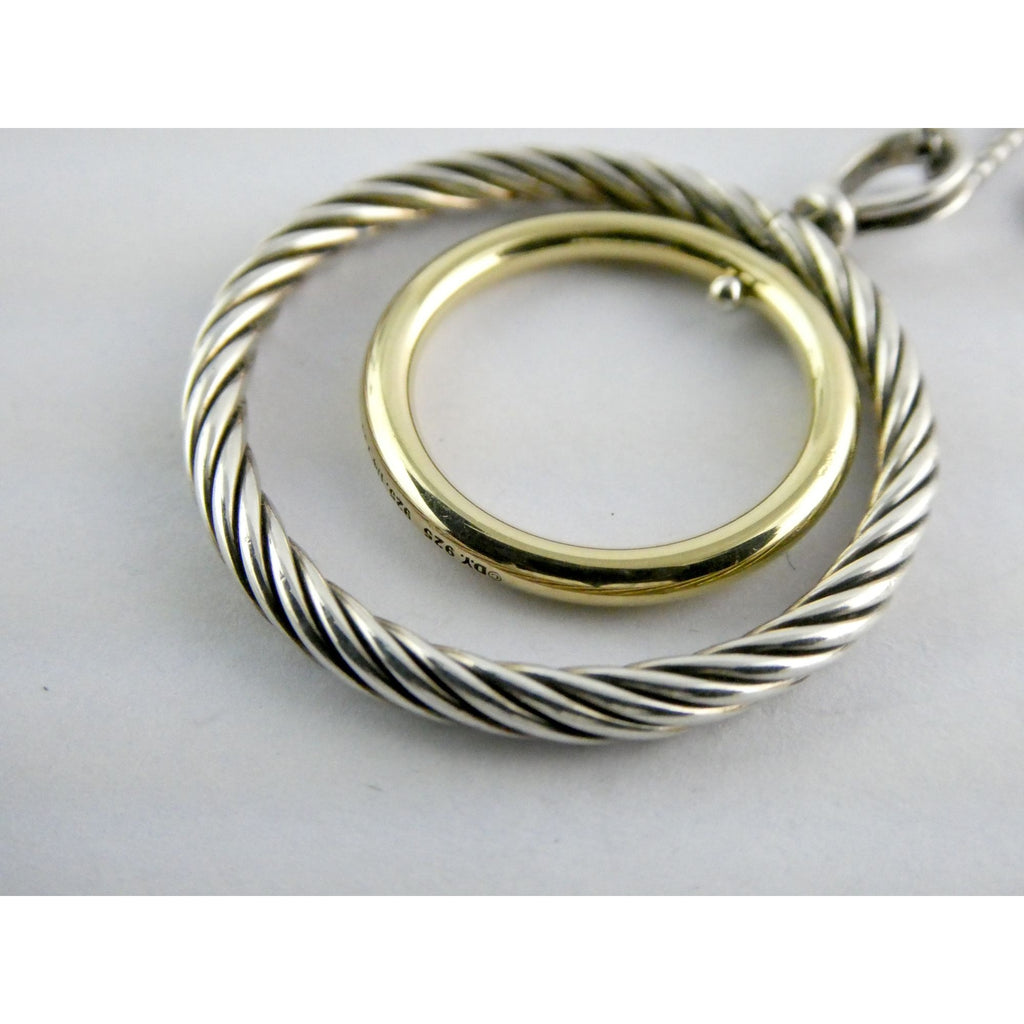 David Yurman Sterling Silver 14k Gold Mobile Pendant Necklace 9.7g 17.5 Inches
