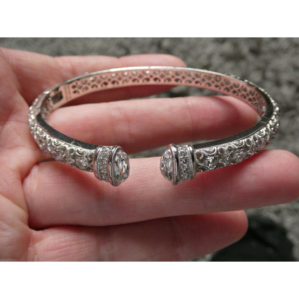 Tacori IVCZ Sterling Silver Epiphany Hinged Cuff Bracelet 27.2g Weight 7.75 Inch