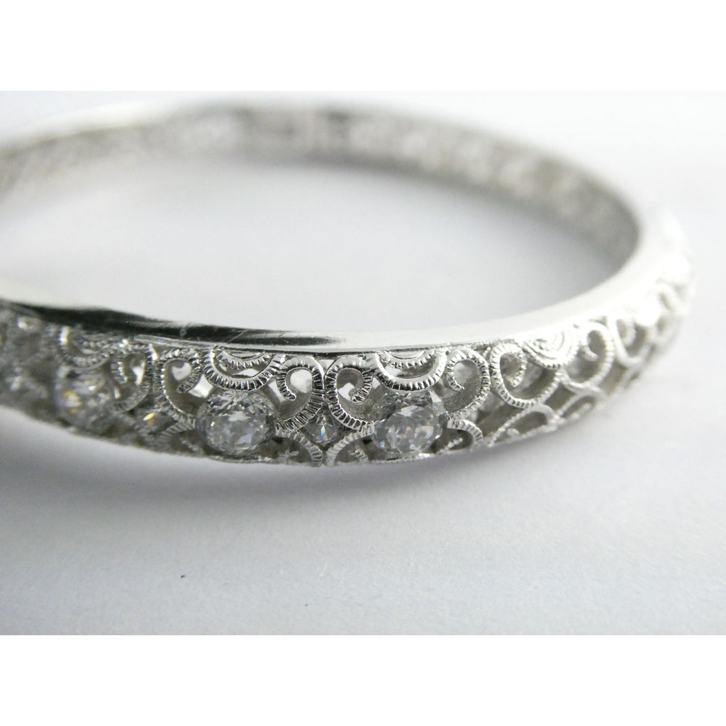 Tacori IVCZ Sterling Silver Epiphany Hinged Cuff Bracelet 27.2g Weight 7.75 Inch