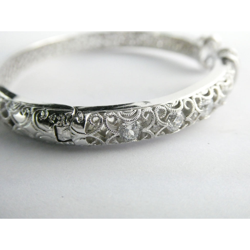 Tacori IVCZ Sterling Silver Epiphany Hinged Cuff Bracelet 27.2g Weight 7.75 Inch