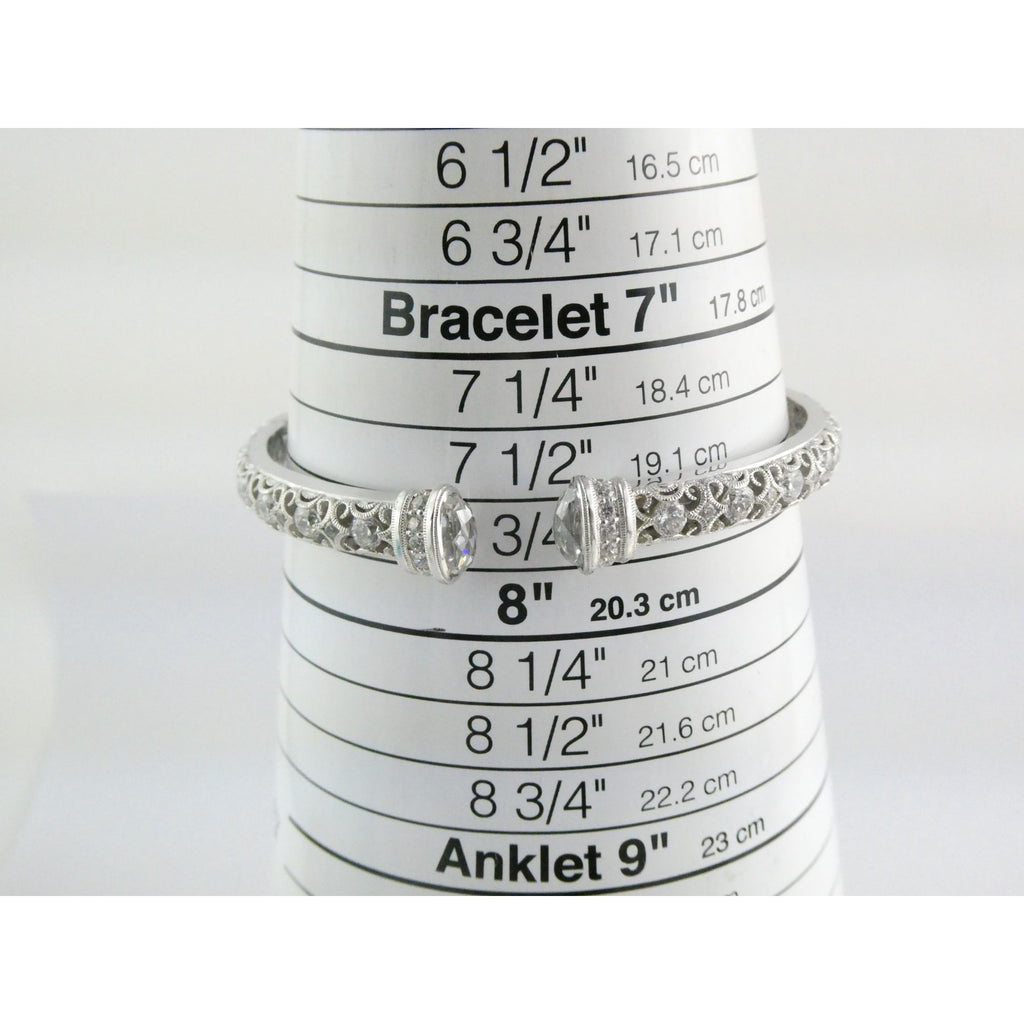Tacori IVCZ Sterling Silver Epiphany Hinged Cuff Bracelet 27.2g Weight 7.75 Inch