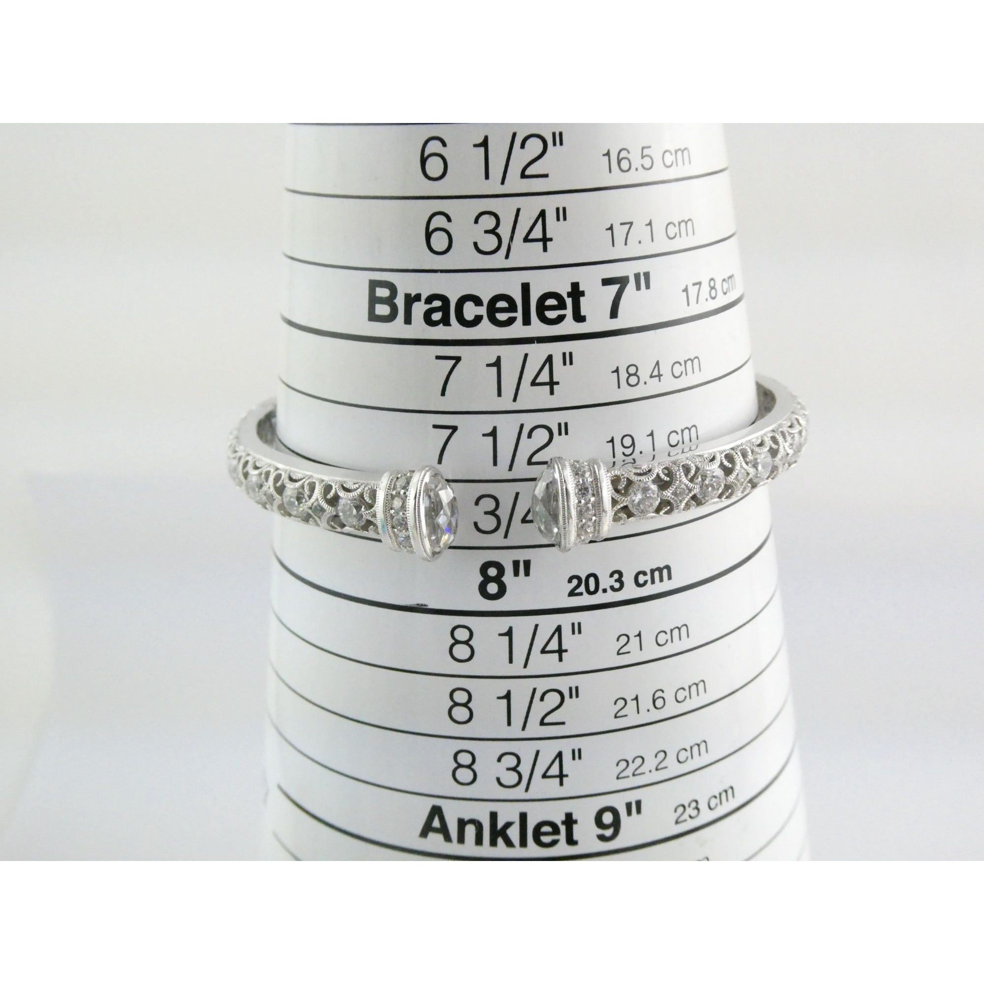 Tacori IVCZ Sterling Silver Epiphany Hinged Cuff Bracelet 27.2g Weight 7.75 Inch