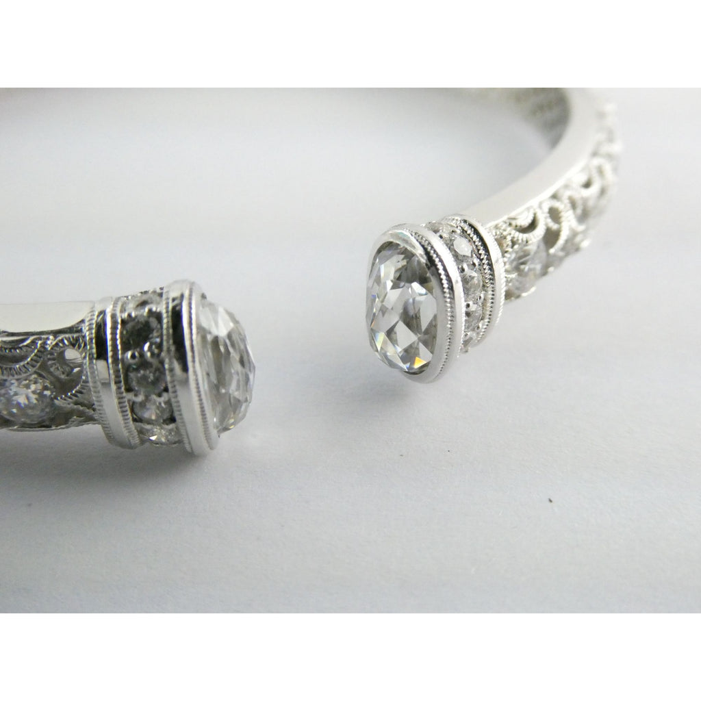 Tacori IVCZ Sterling Silver Epiphany Hinged Cuff Bracelet 27.2g Weight 7.75 Inch