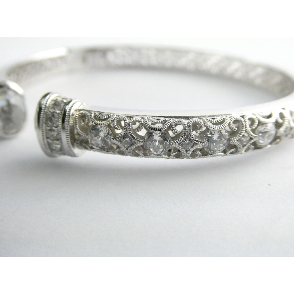 Tacori IVCZ Sterling Silver Epiphany Hinged Cuff Bracelet 27.2g Weight 7.75 Inch