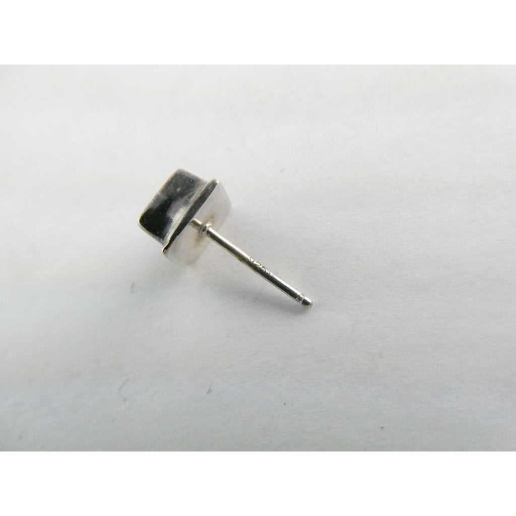 Sterling Silver Square Cut Blue Topaz Stud Earrings 2.5g 7mm Size
