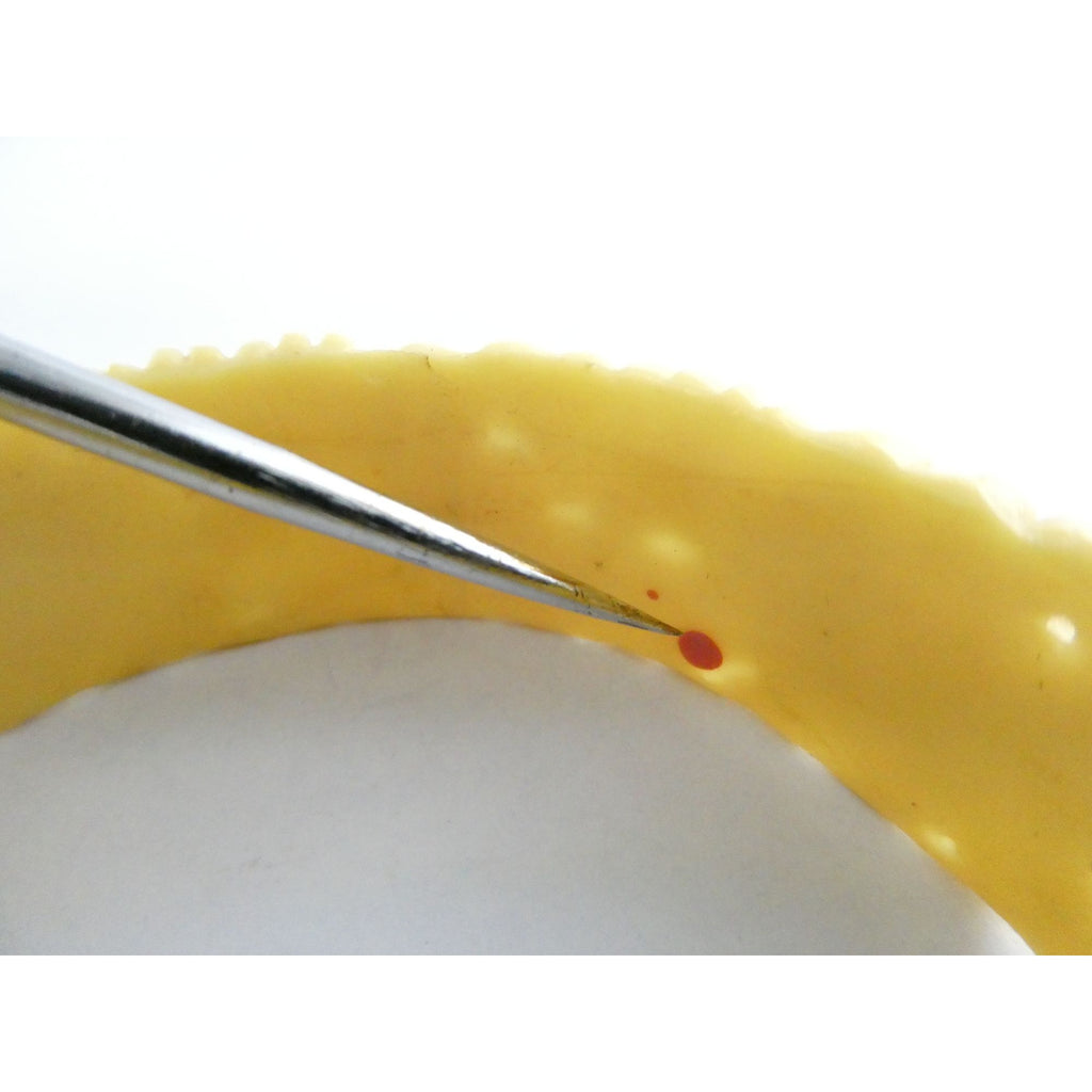 Vintage Celluloid Plastic Floral Bangle Bracelet 7.75 Inch Fit 20.6 Grams Weight