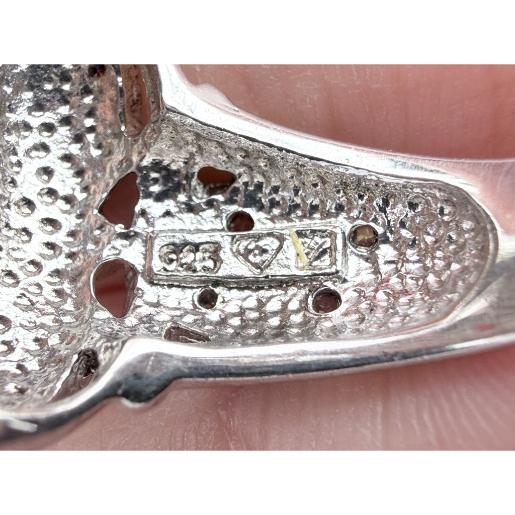 Designer Sterling Silver Faceted Smoky Quartz and Rock Crystal Ring Size 7.75